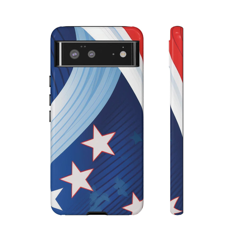 Patriotic Starburst Phone Case: Bold and Striking Design - Tough Case Google Pixel 6 / Glossy Phone Case