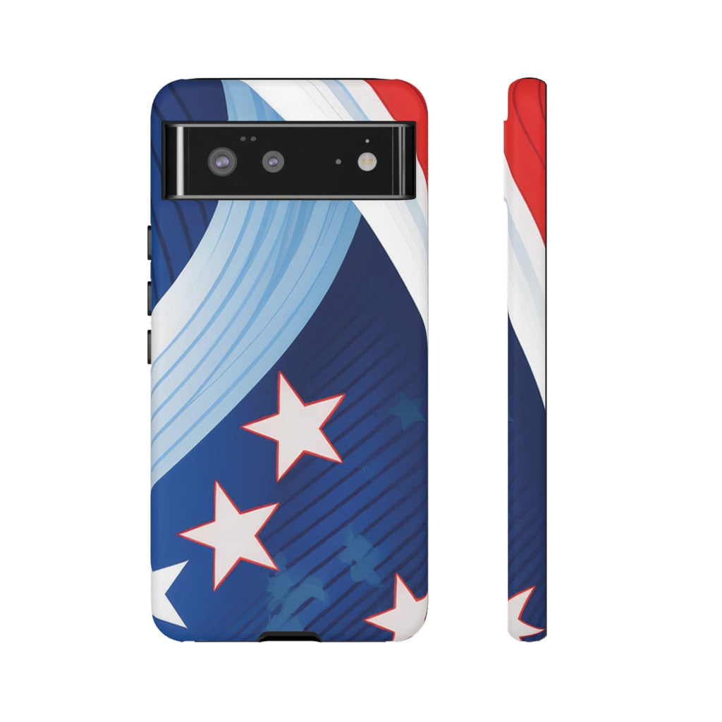 Patriotic Starburst Phone Case: Bold and Striking Design - Tough Case Google Pixel 6 / Matte Phone Case