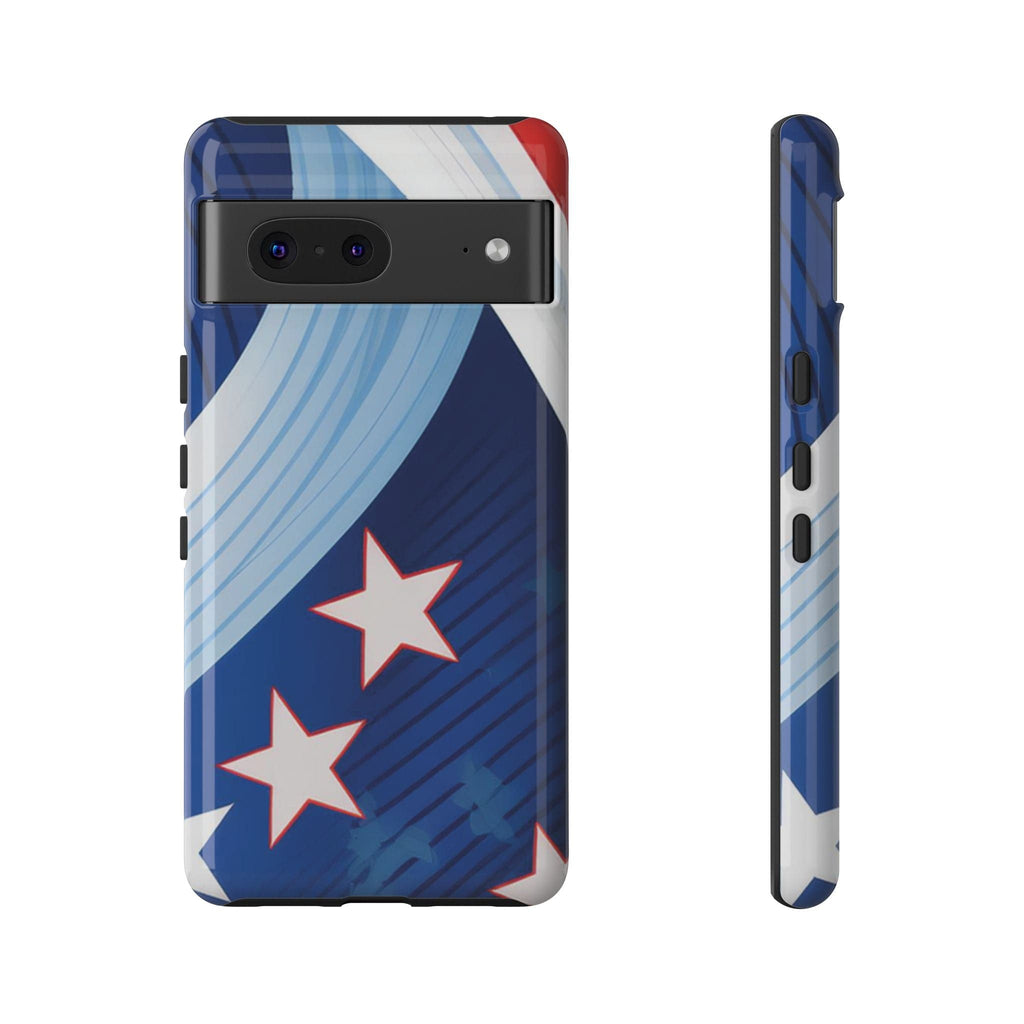 Patriotic Starburst Phone Case: Bold and Striking Design - Tough Case Google Pixel 7 / Glossy Phone Case