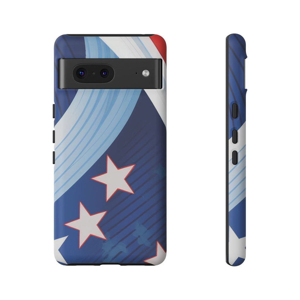 Patriotic Starburst Phone Case: Bold and Striking Design - Tough Case Google Pixel 7 / Matte Phone Case