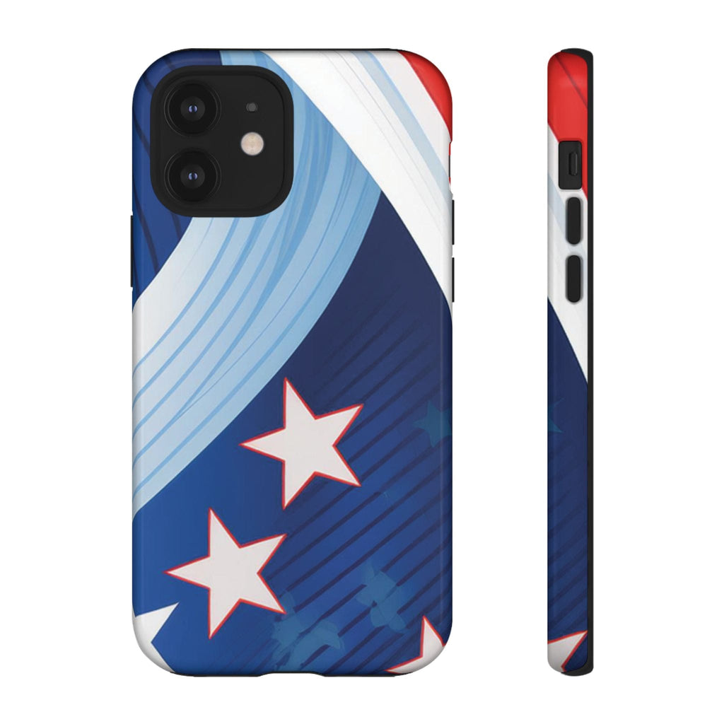 Patriotic Starburst Phone Case: Bold and Striking Design - Tough Case iPhone 12 / Glossy Phone Case