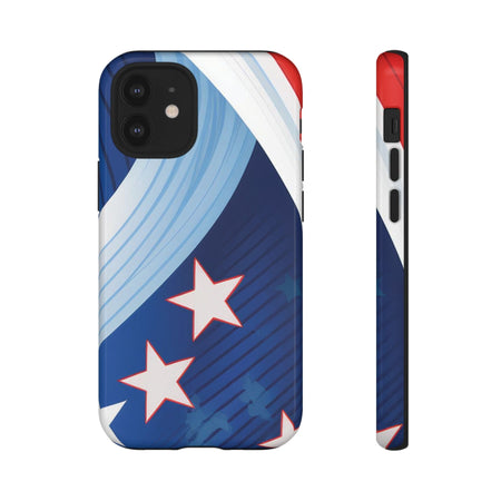 Patriotic Starburst Phone Case: Bold and Striking Design - Tough Case iPhone 12 Mini / Glossy Phone Case