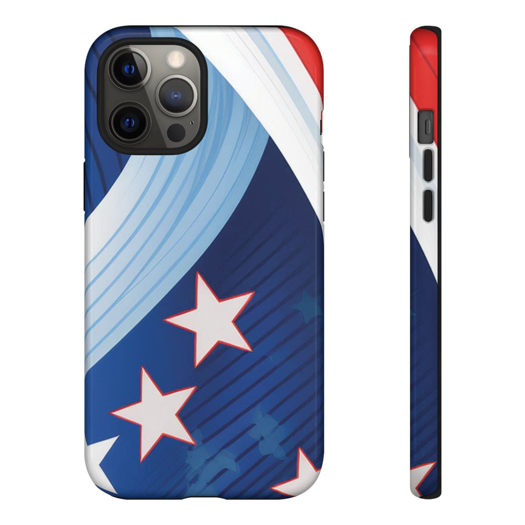 Patriotic Starburst Phone Case: Bold and Striking Design - Tough Case iPhone 12 Pro Max / Glossy Phone Case