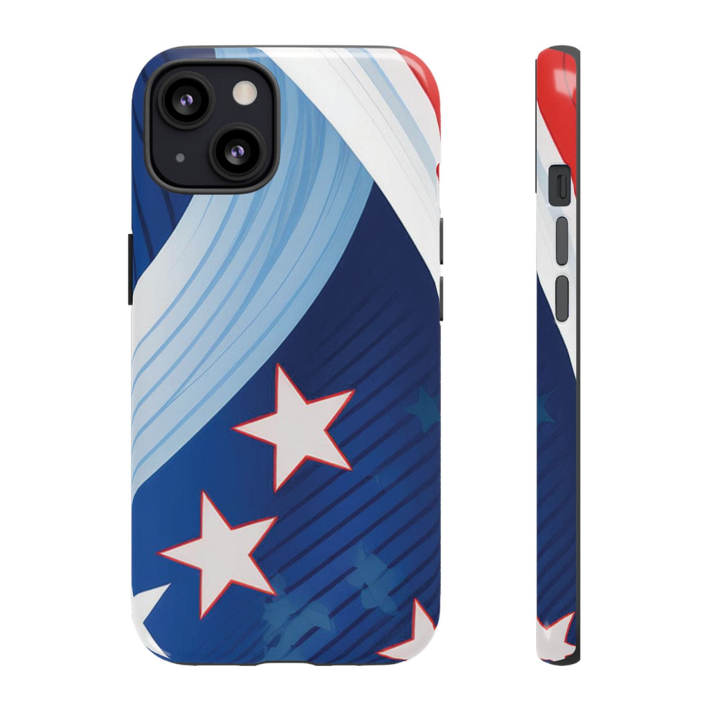 Patriotic Starburst Phone Case: Bold and Striking Design - Tough Case iPhone 13 / Glossy Phone Case