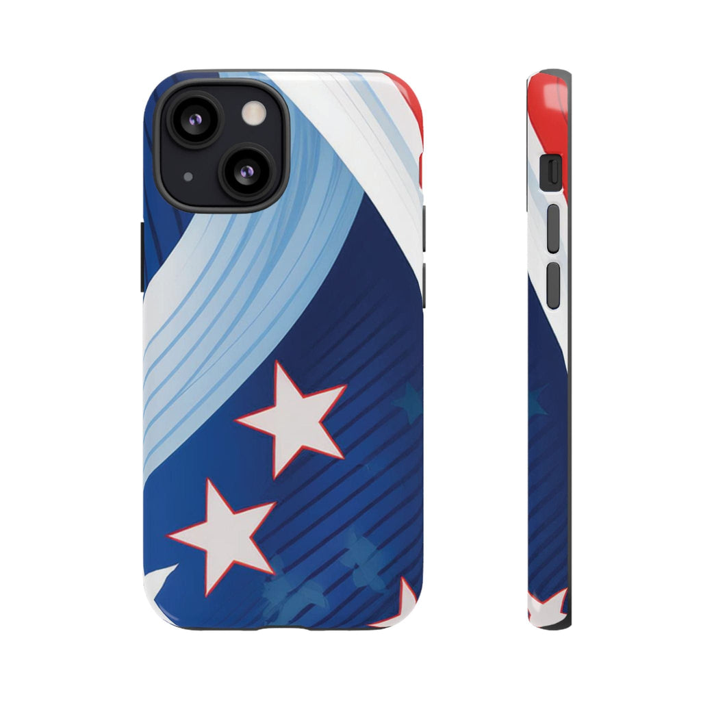 Patriotic Starburst Phone Case: Bold and Striking Design - Tough Case iPhone 13 Mini / Glossy Phone Case