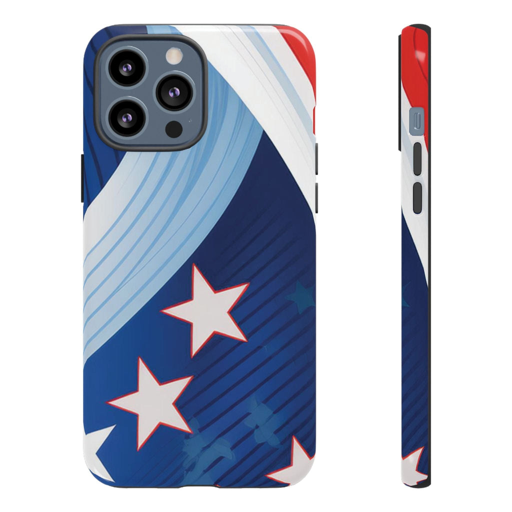 Patriotic Starburst Phone Case: Bold and Striking Design - Tough Case iPhone 13 Pro Max / Glossy Phone Case