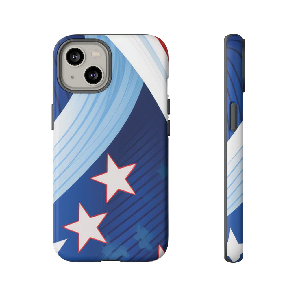 Patriotic Starburst Phone Case: Bold and Striking Design - Tough Case iPhone 14 / Matte Phone Case