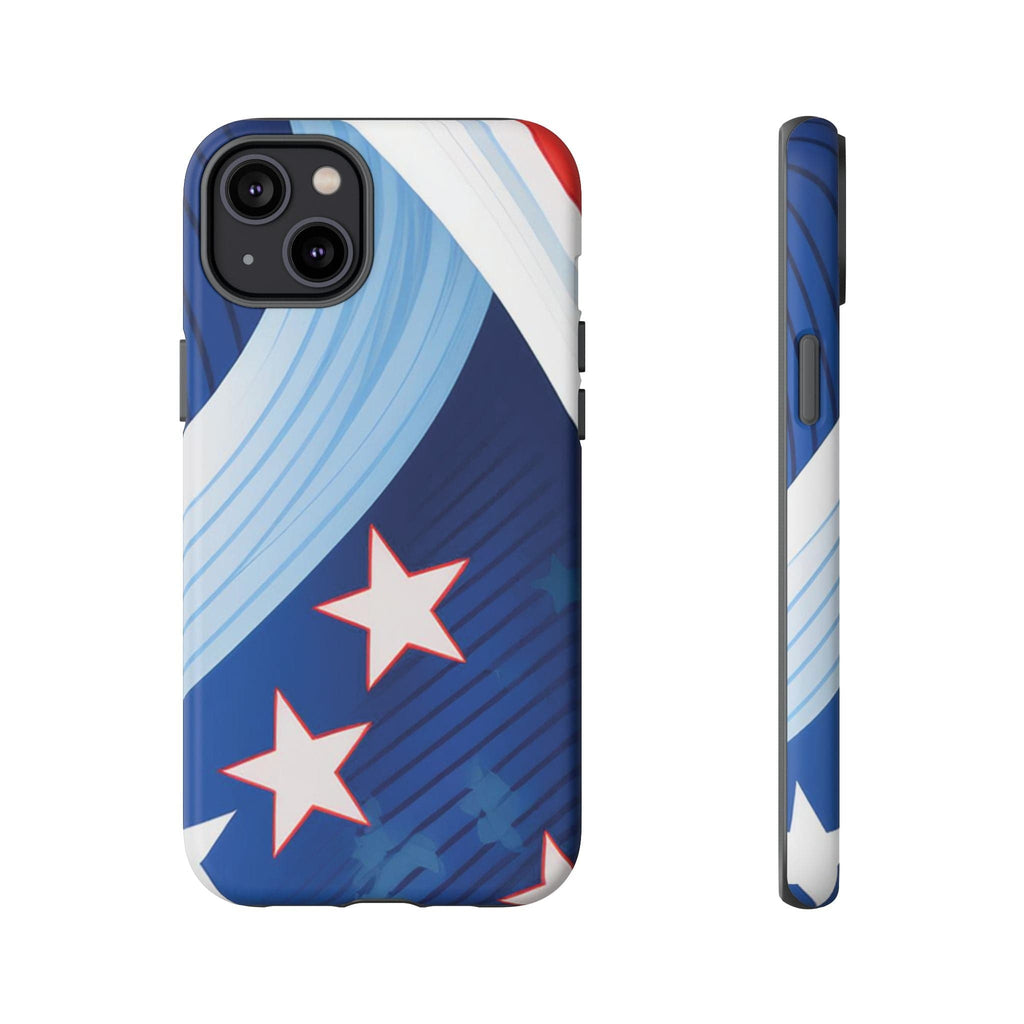 Patriotic Starburst Phone Case: Bold and Striking Design - Tough Case iPhone 14 Plus / Matte Phone Case