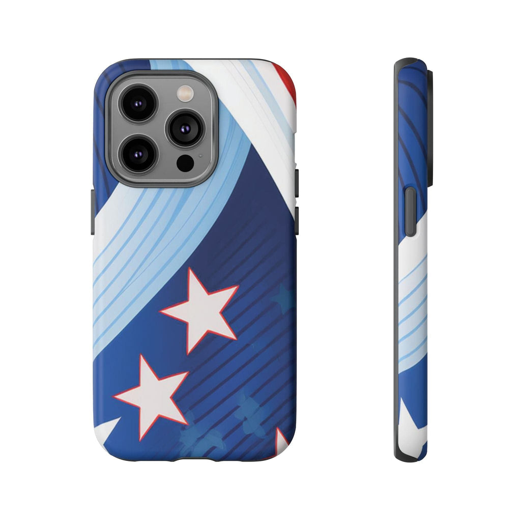 Patriotic Starburst Phone Case: Bold and Striking Design - Tough Case iPhone 14 Pro / Matte Phone Case