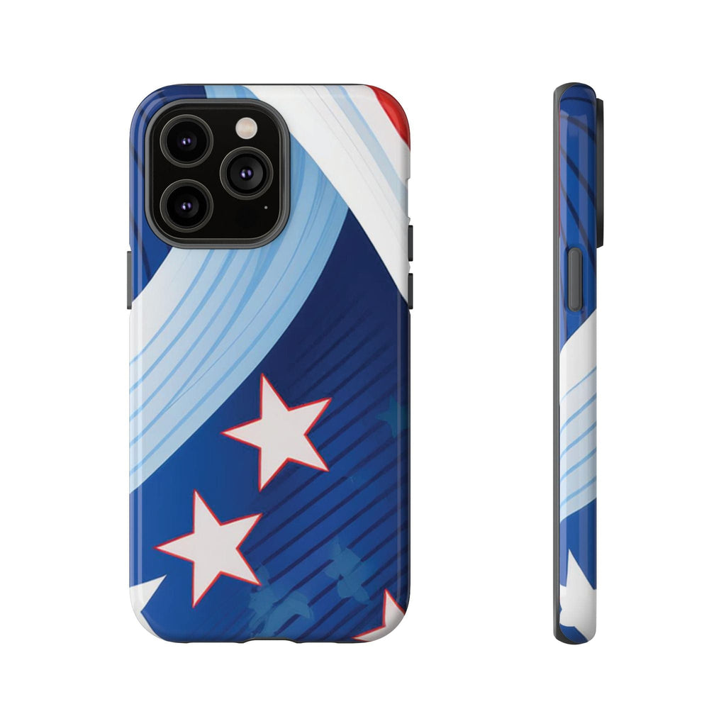 Patriotic Starburst Phone Case: Bold and Striking Design - Tough Case iPhone 14 Pro Max / Glossy Phone Case