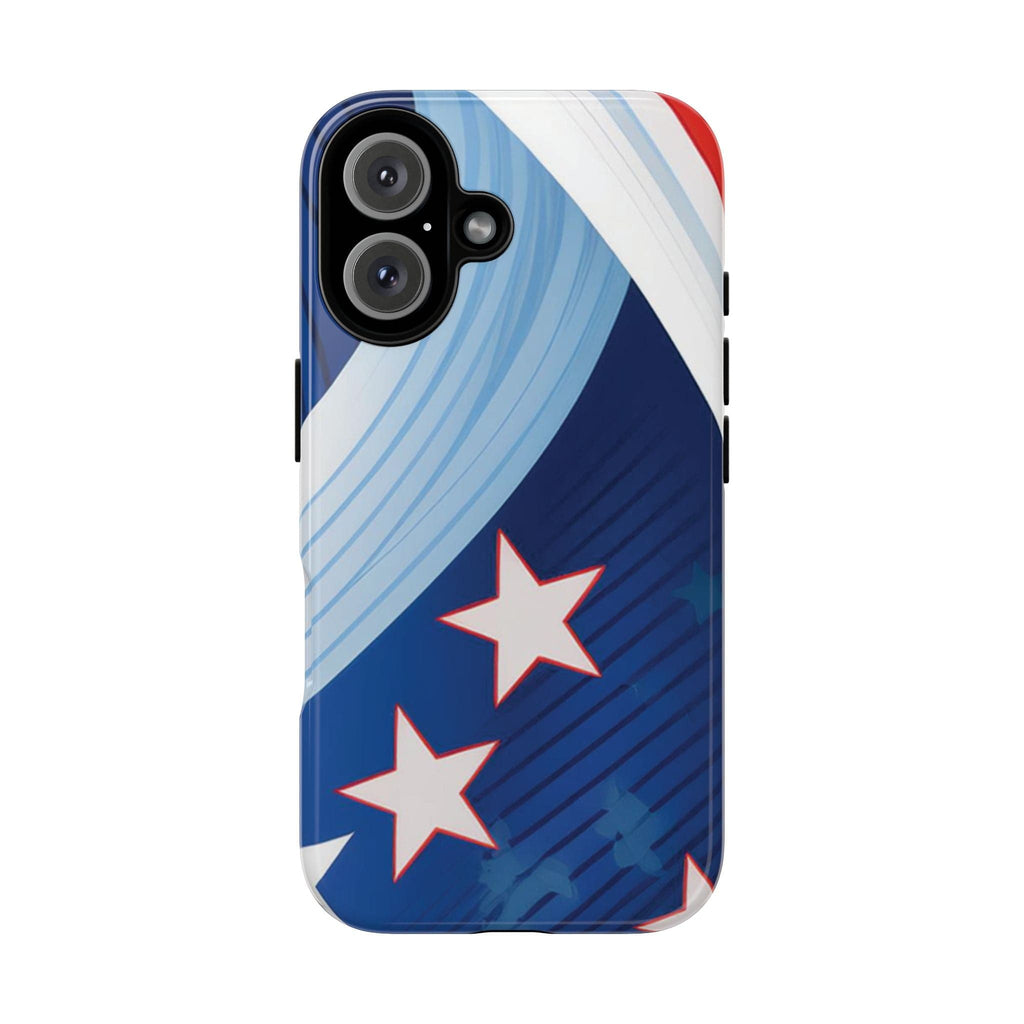 Patriotic Starburst Phone Case: Bold and Striking Design - Tough Case iPhone 16 / Glossy Phone Case