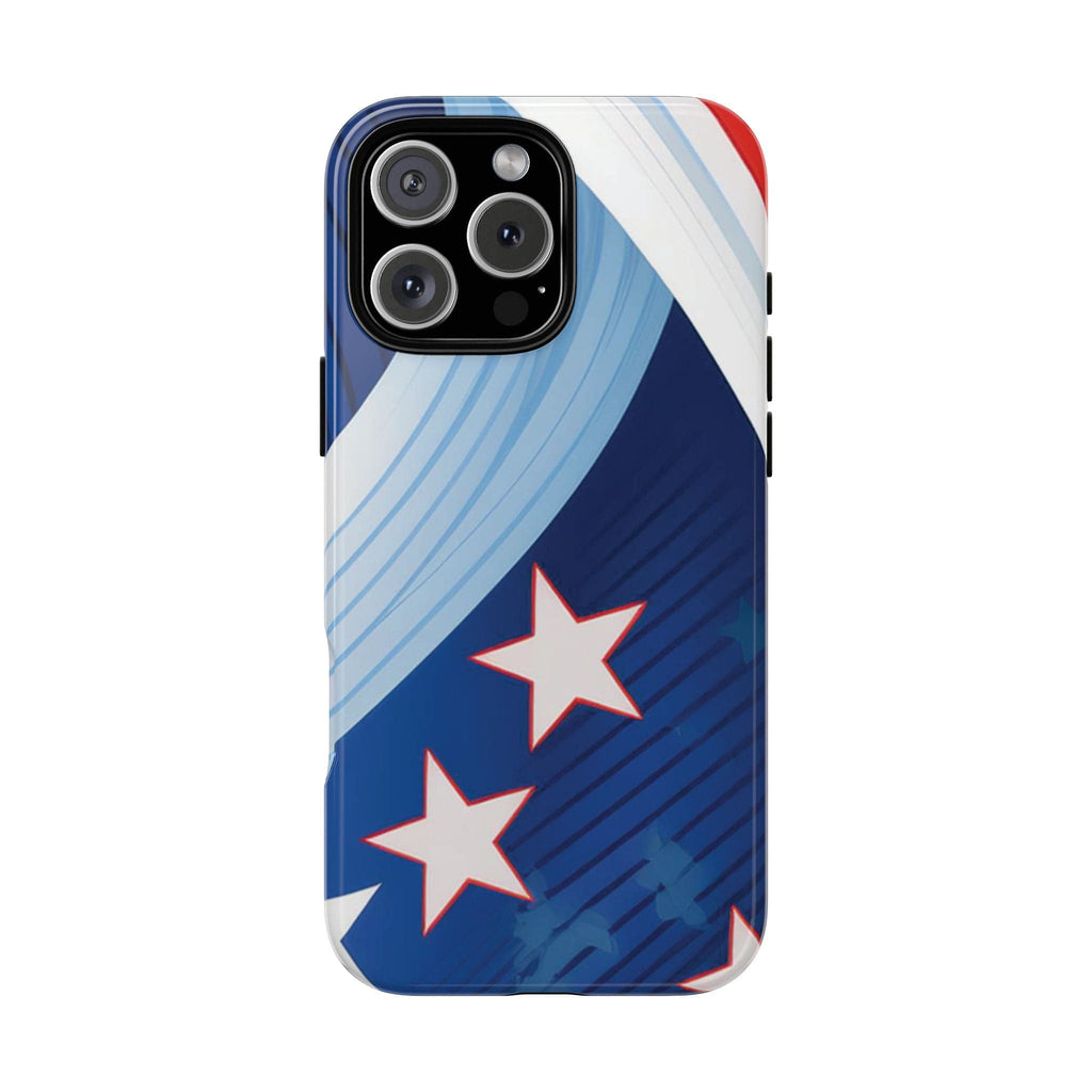 Patriotic Starburst Phone Case: Bold and Striking Design - Tough Case iPhone 16 Pro Max / Glossy Phone Case