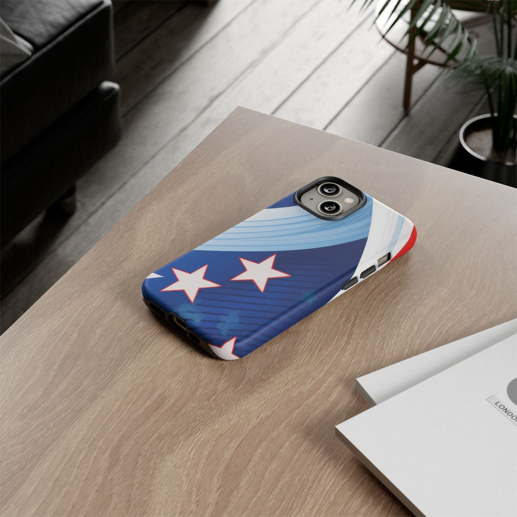 Patriotic Starburst Phone Case: Bold and Striking Design - Tough Case Phone Case