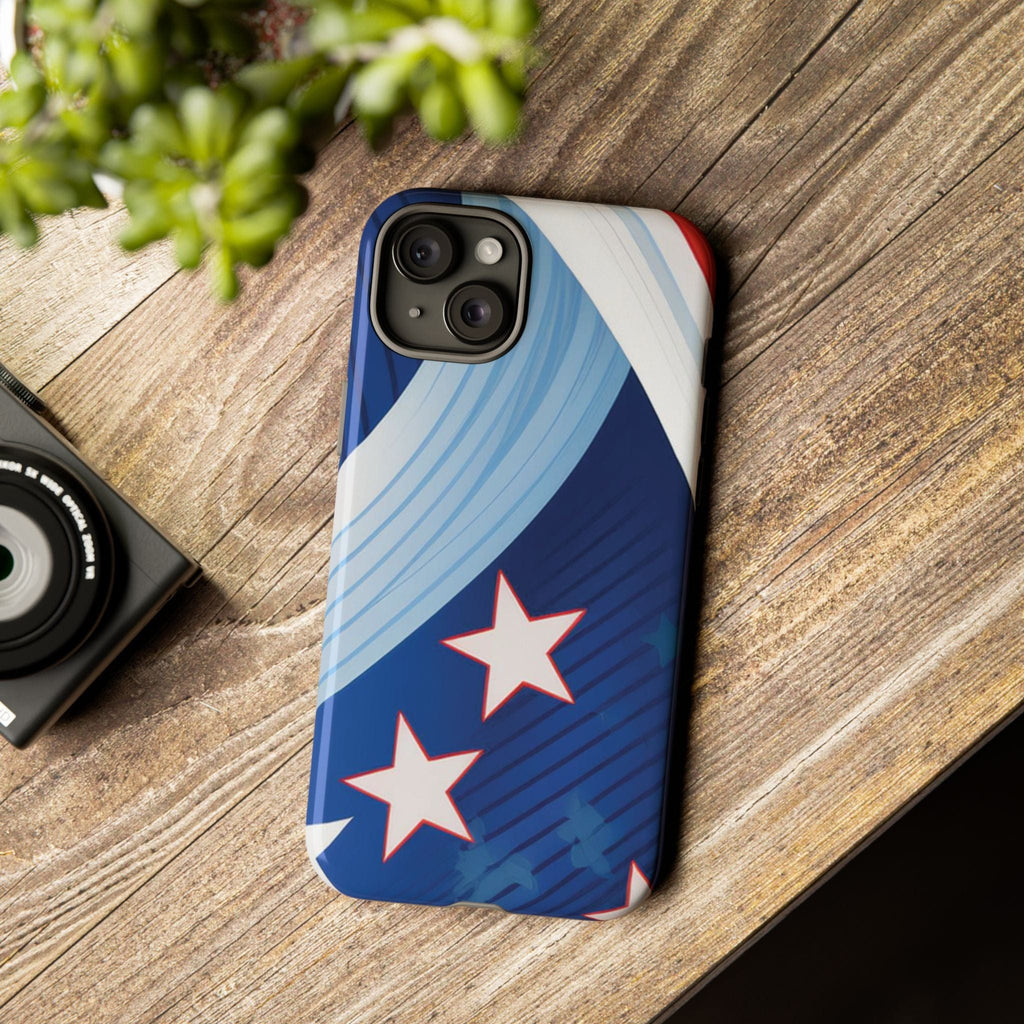 Patriotic Starburst Phone Case: Bold and Striking Design - Tough Case Phone Case