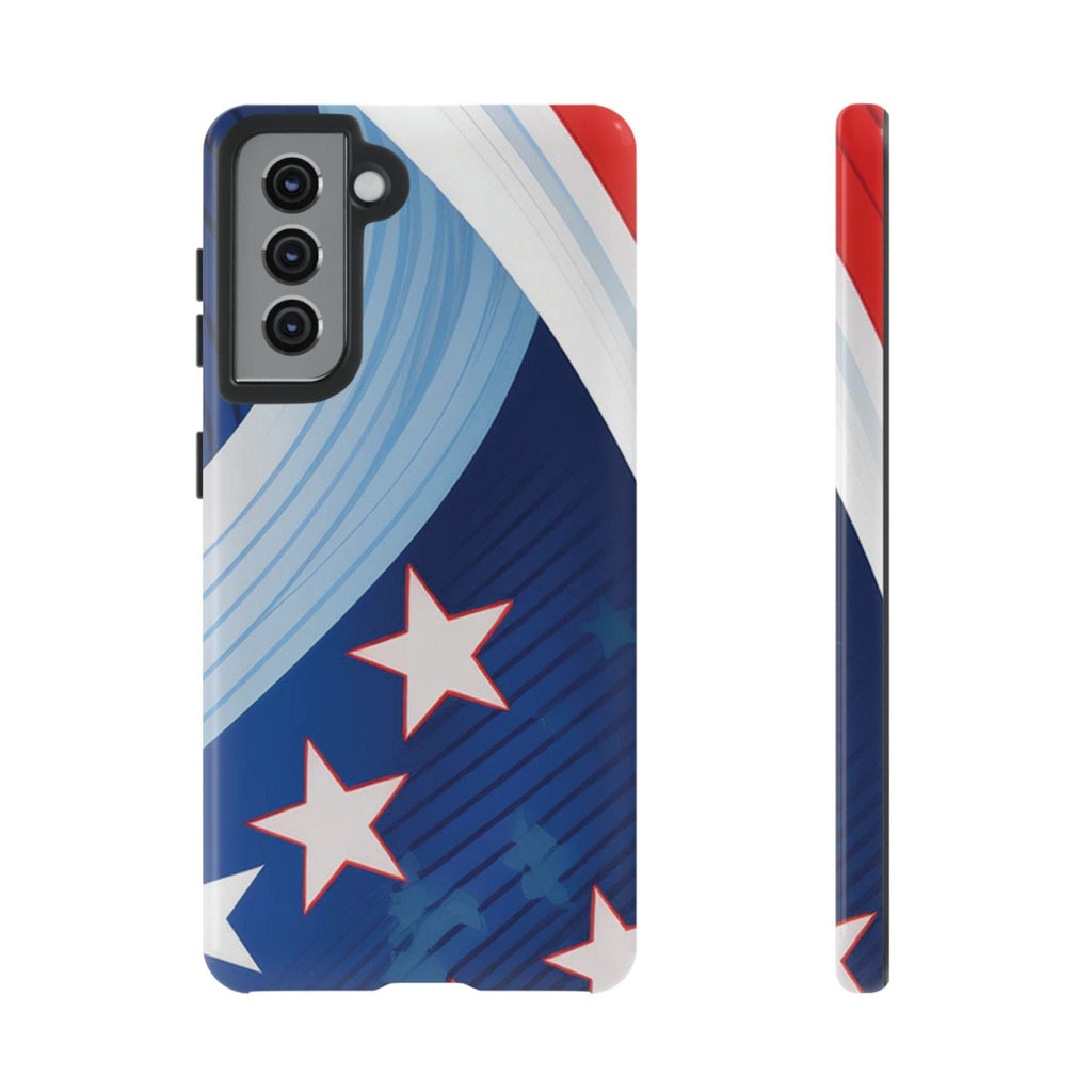 Patriotic Starburst Phone Case: Bold and Striking Design - Tough Case Samsung Galaxy S21 / Glossy Phone Case