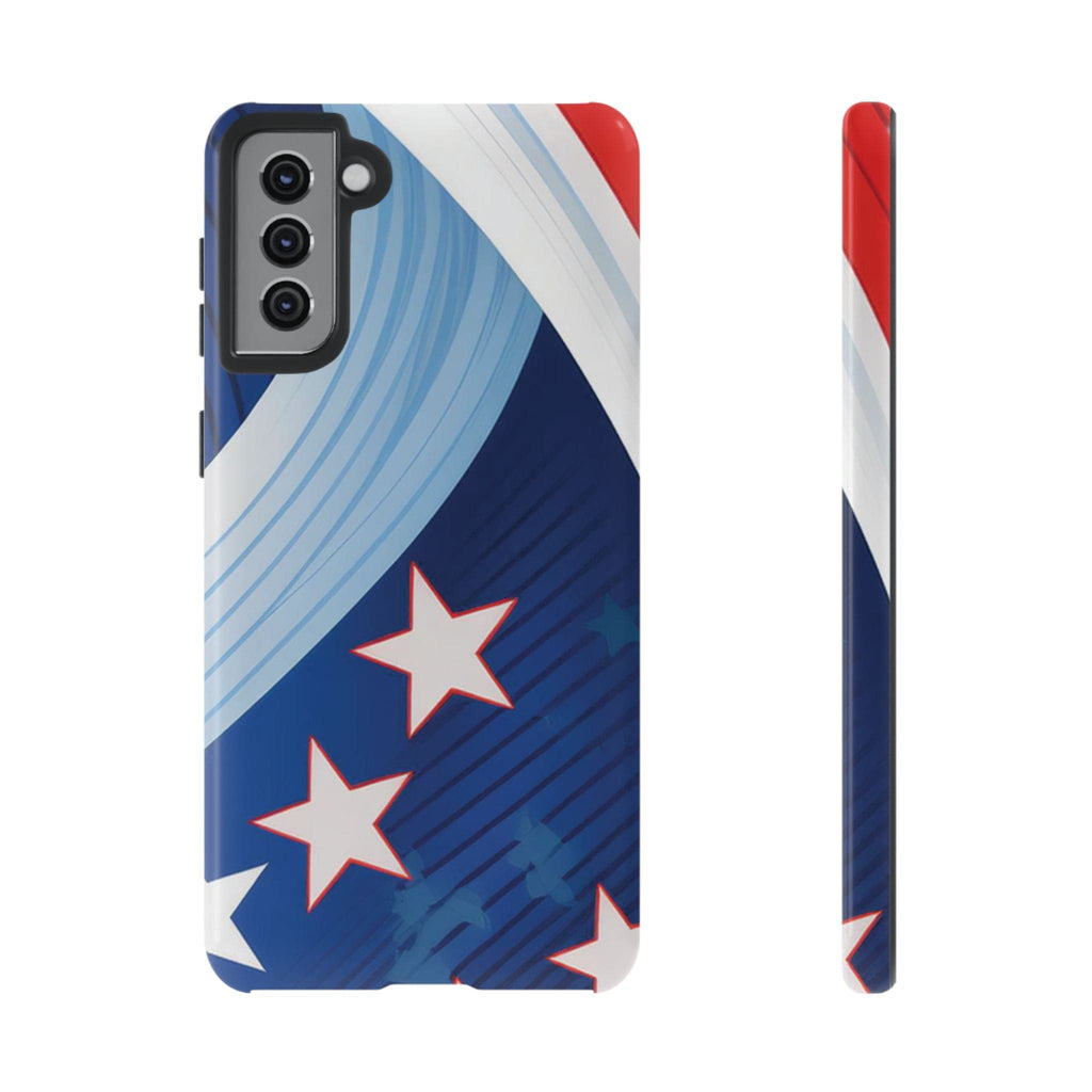 Patriotic Starburst Phone Case: Bold and Striking Design - Tough Case Samsung Galaxy S21 Plus / Glossy Phone Case