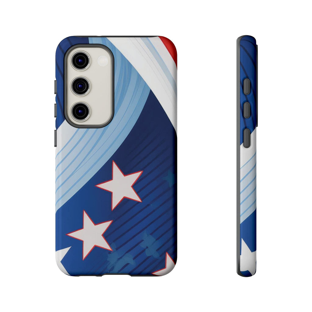 Patriotic Starburst Phone Case: Bold and Striking Design - Tough Case Samsung Galaxy S23 / Glossy Phone Case