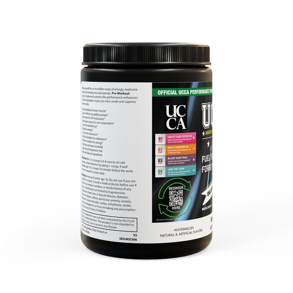 Pre-Workout Supplement, Watermelon (300g, 10.58oz) Black jar + lid / Watermelon / NET WT 10.58 OZ (300g) Food Supplements