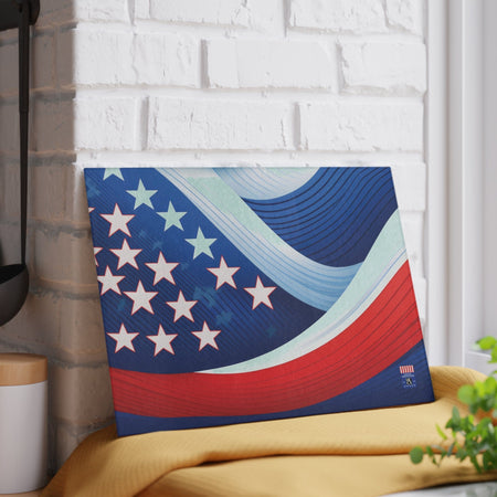 Prep in Style with This Patriotic Glass Cutting Board! 8" x 11" / Rectangle Home Decor