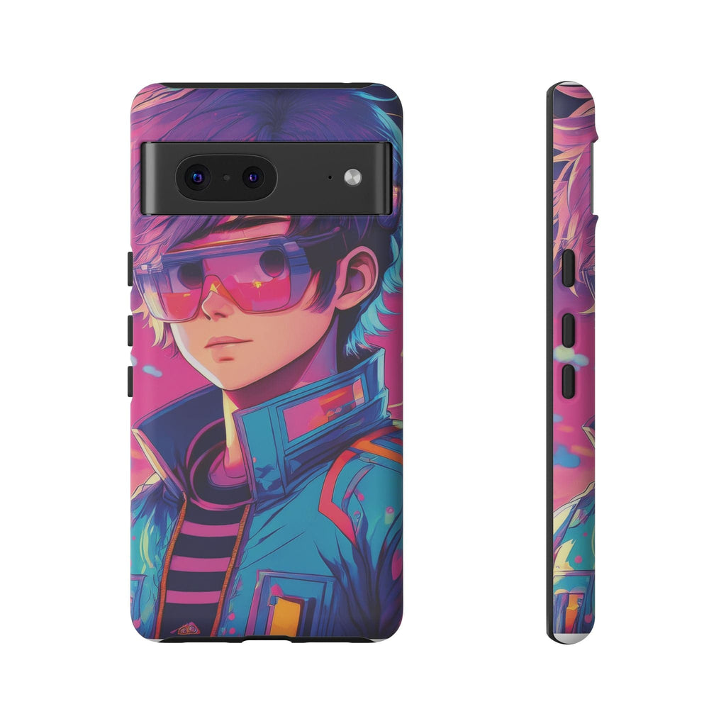 Retro-Futuristic Visionary Phone Case: Neon Dreams in Your Pocket - Tough Cases Google Pixel 7 / Matte Phone Case