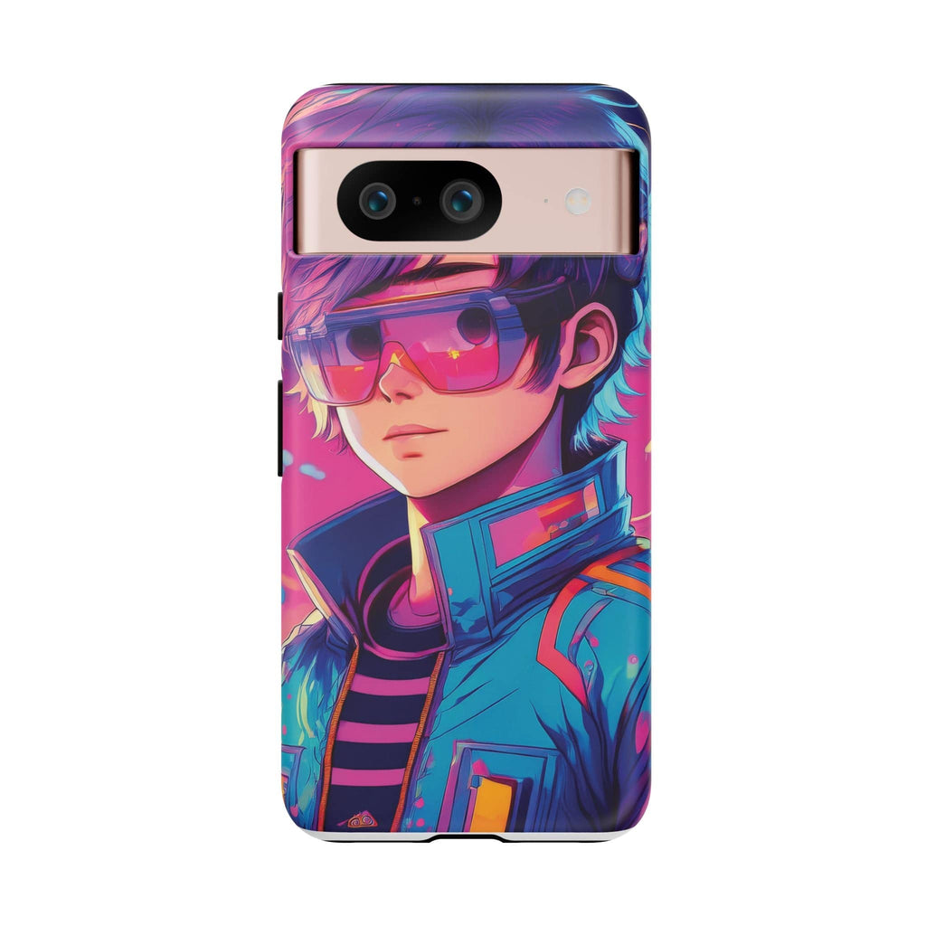 Retro-Futuristic Visionary Phone Case: Neon Dreams in Your Pocket - Tough Cases Google Pixel 8 / Matte Phone Case