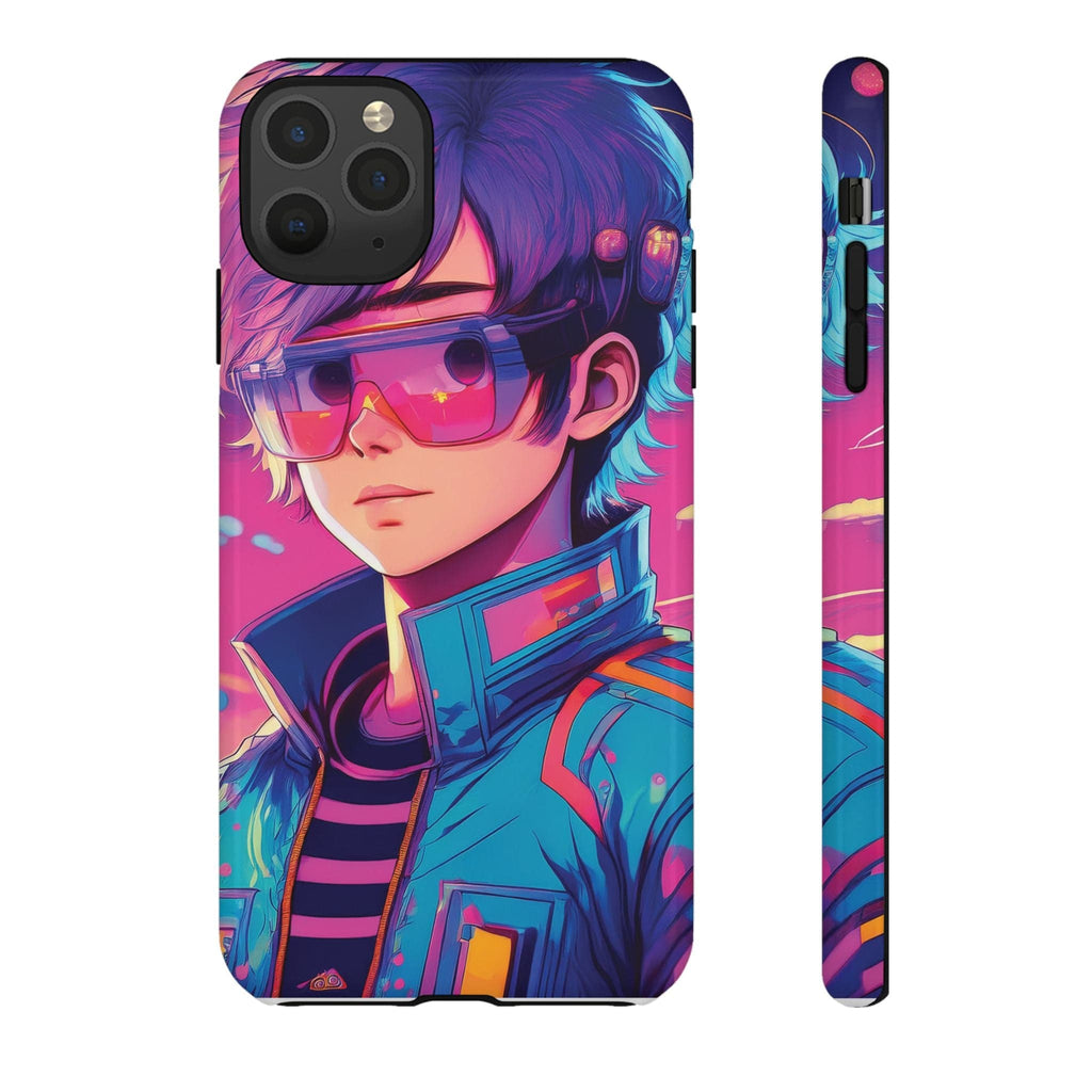 Retro-Futuristic Visionary Phone Case: Neon Dreams in Your Pocket - Tough Cases iPhone 11 Pro Max / Glossy Phone Case