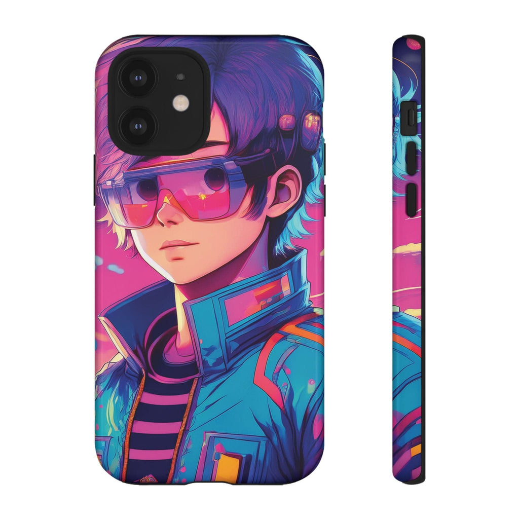 Retro-Futuristic Visionary Phone Case: Neon Dreams in Your Pocket - Tough Cases iPhone 12 / Glossy Phone Case