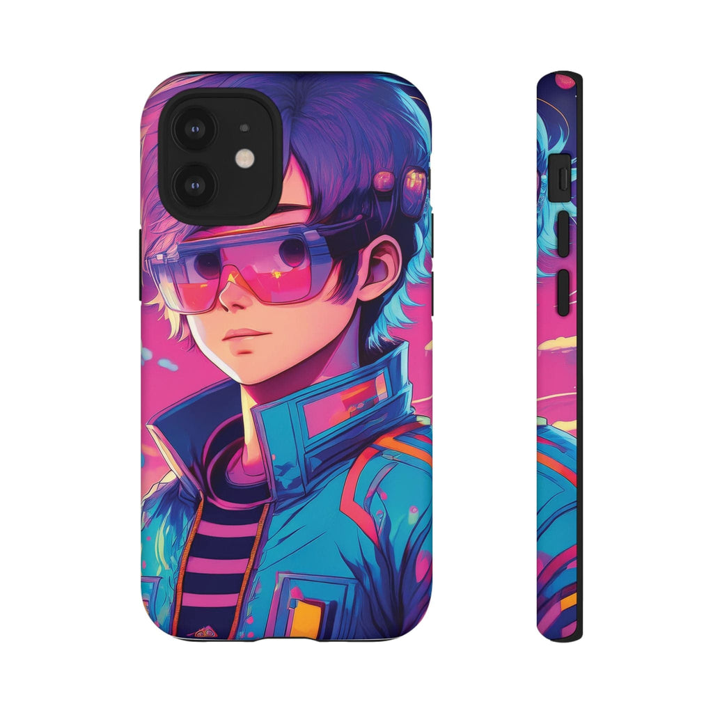 Retro-Futuristic Visionary Phone Case: Neon Dreams in Your Pocket - Tough Cases iPhone 12 Mini / Matte Phone Case