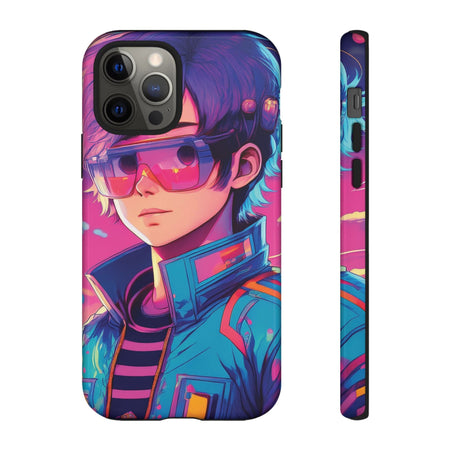 Retro-Futuristic Visionary Phone Case: Neon Dreams in Your Pocket - Tough Cases iPhone 12 Pro / Glossy Phone Case