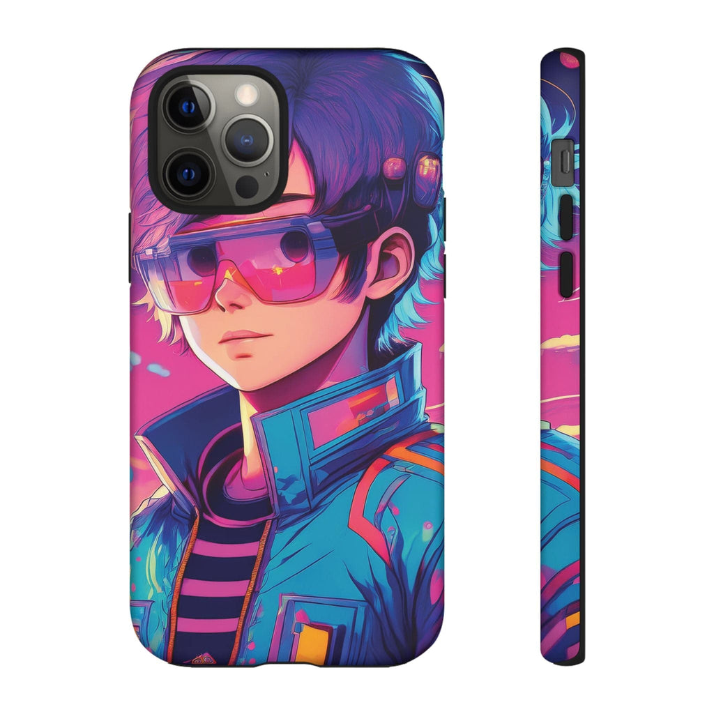 Retro-Futuristic Visionary Phone Case: Neon Dreams in Your Pocket - Tough Cases iPhone 12 Pro / Matte Phone Case