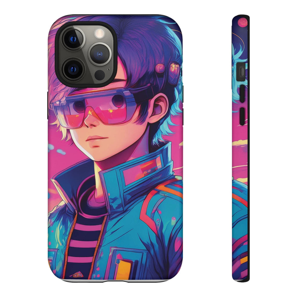 Retro-Futuristic Visionary Phone Case: Neon Dreams in Your Pocket - Tough Cases iPhone 12 Pro Max / Matte Phone Case