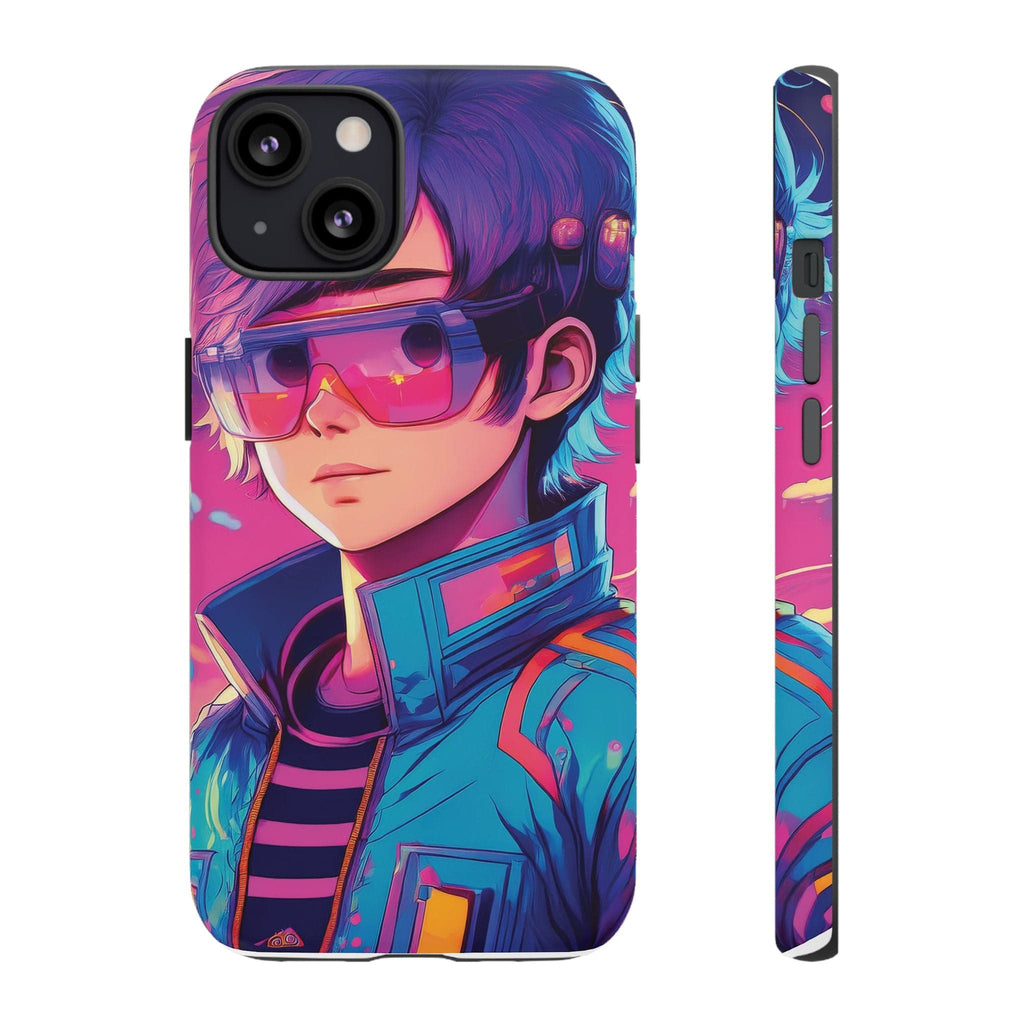 Retro-Futuristic Visionary Phone Case: Neon Dreams in Your Pocket - Tough Cases iPhone 13 / Matte Phone Case