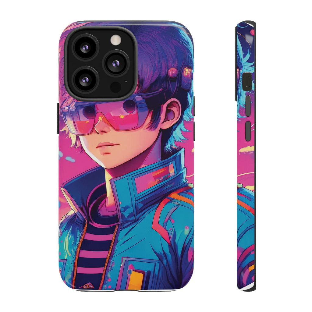 Retro-Futuristic Visionary Phone Case: Neon Dreams in Your Pocket - Tough Cases iPhone 13 Pro / Glossy Phone Case