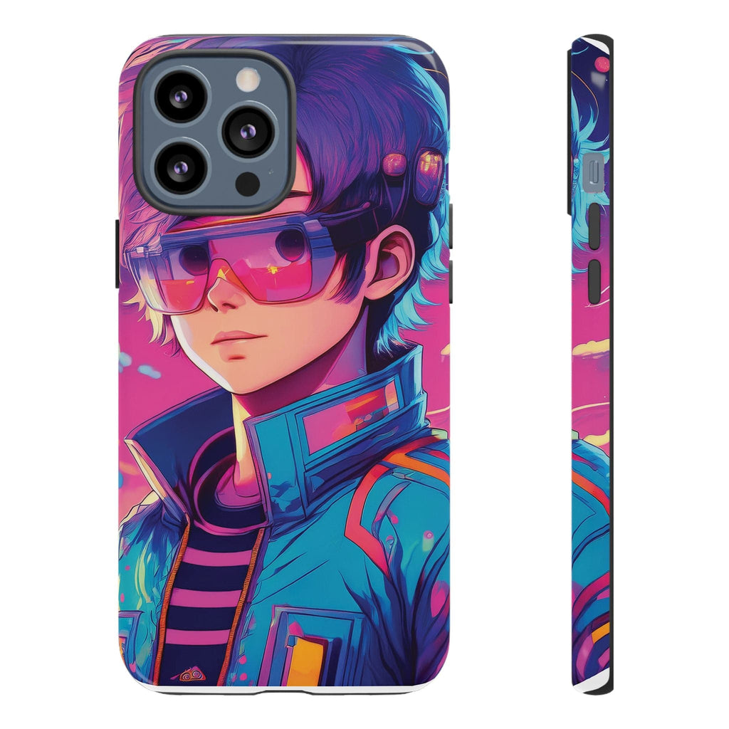 Retro-Futuristic Visionary Phone Case: Neon Dreams in Your Pocket - Tough Cases iPhone 13 Pro Max / Glossy Phone Case