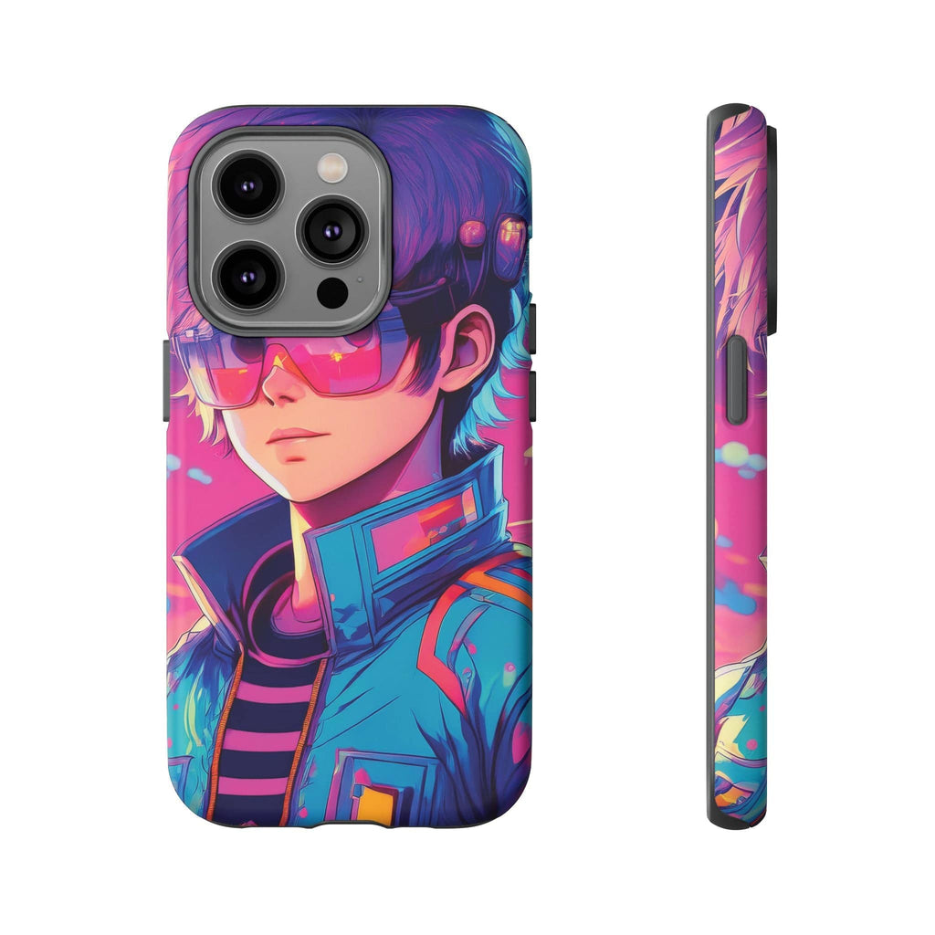 Retro-Futuristic Visionary Phone Case: Neon Dreams in Your Pocket - Tough Cases iPhone 14 Pro / Matte Phone Case