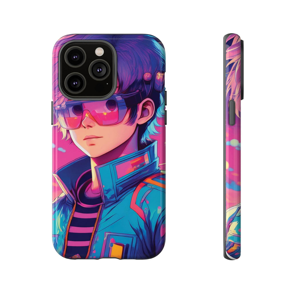 Retro-Futuristic Visionary Phone Case: Neon Dreams in Your Pocket - Tough Cases iPhone 14 Pro Max / Glossy Phone Case