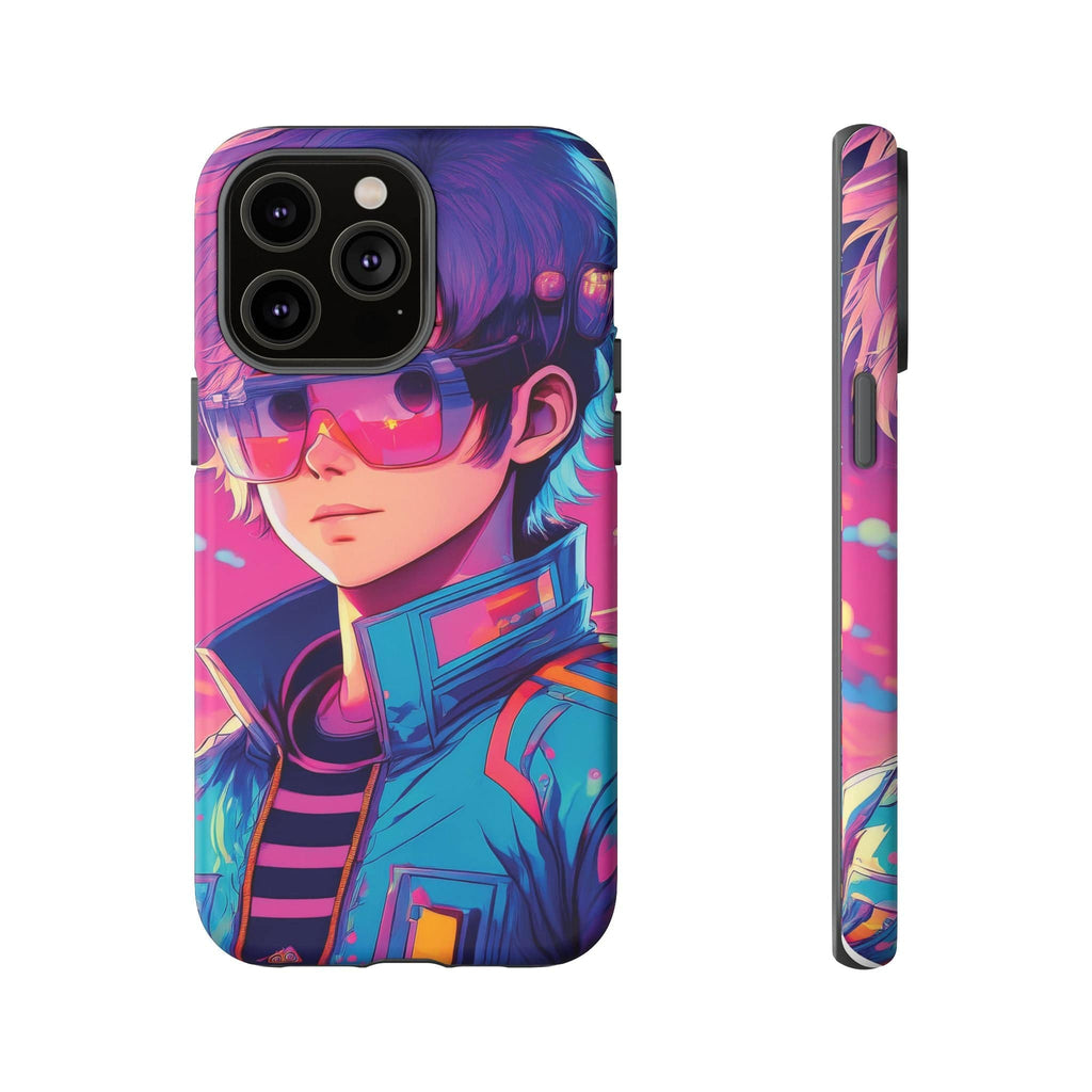 Retro-Futuristic Visionary Phone Case: Neon Dreams in Your Pocket - Tough Cases iPhone 14 Pro Max / Matte Phone Case