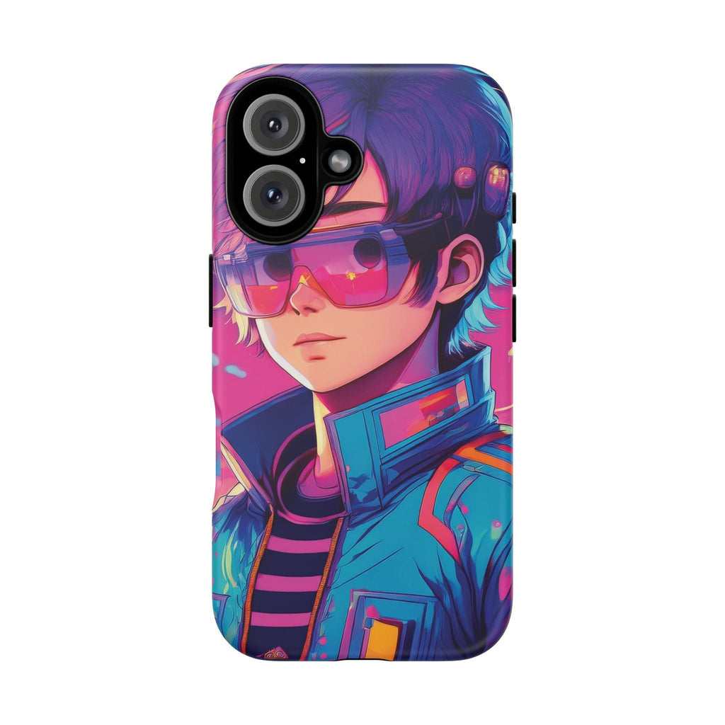 Retro-Futuristic Visionary Phone Case: Neon Dreams in Your Pocket - Tough Cases iPhone 16 / Matte Phone Case