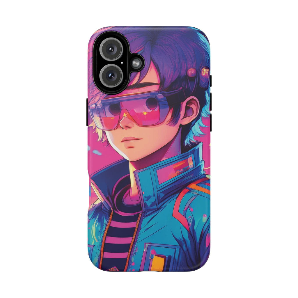 Retro-Futuristic Visionary Phone Case: Neon Dreams in Your Pocket - Tough Cases iPhone 16 Plus / Matte Phone Case