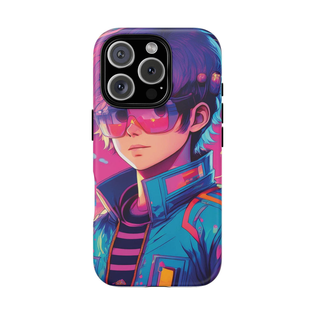 Retro-Futuristic Visionary Phone Case: Neon Dreams in Your Pocket - Tough Cases iPhone 16 Pro / Matte Phone Case