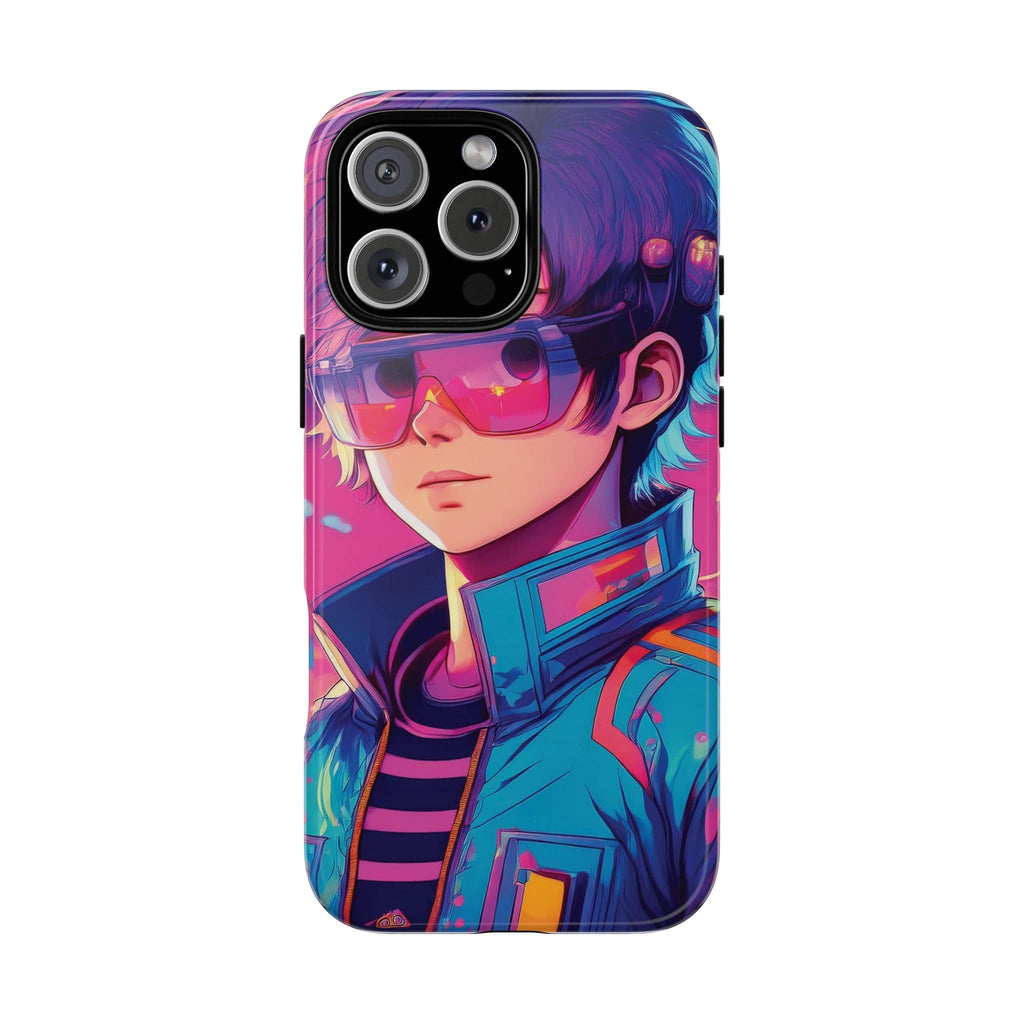 Retro-Futuristic Visionary Phone Case: Neon Dreams in Your Pocket - Tough Cases iPhone 16 Pro Max / Glossy Phone Case