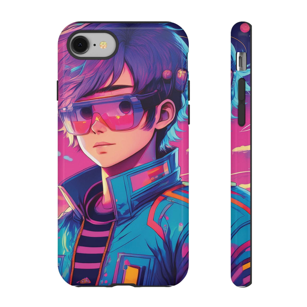 Retro-Futuristic Visionary Phone Case: Neon Dreams in Your Pocket - Tough Cases iPhone 8 / Glossy Phone Case