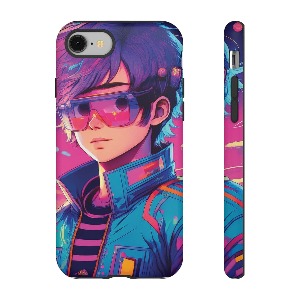 Retro-Futuristic Visionary Phone Case: Neon Dreams in Your Pocket - Tough Cases iPhone 8 / Matte Phone Case