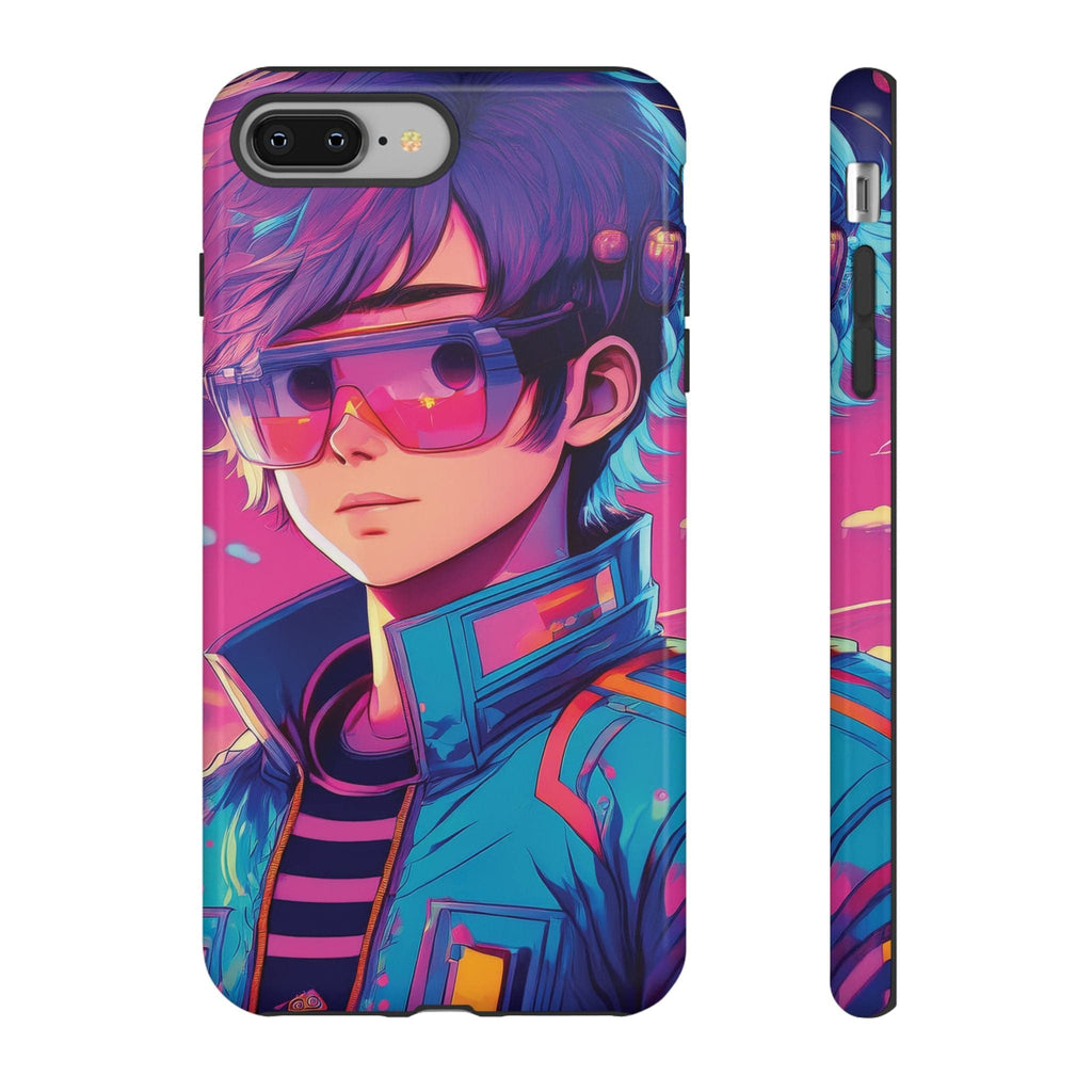 Retro-Futuristic Visionary Phone Case: Neon Dreams in Your Pocket - Tough Cases iPhone 8 Plus / Glossy Phone Case