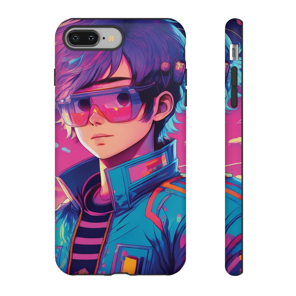 Retro-Futuristic Visionary Phone Case: Neon Dreams in Your Pocket - Tough Cases iPhone 8 Plus / Matte Phone Case