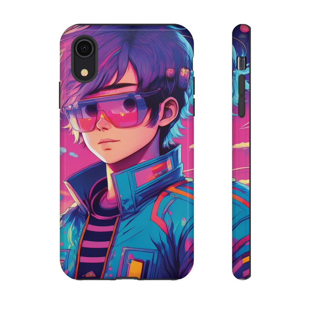 Retro-Futuristic Visionary Phone Case: Neon Dreams in Your Pocket - Tough Cases iPhone XR / Glossy Phone Case