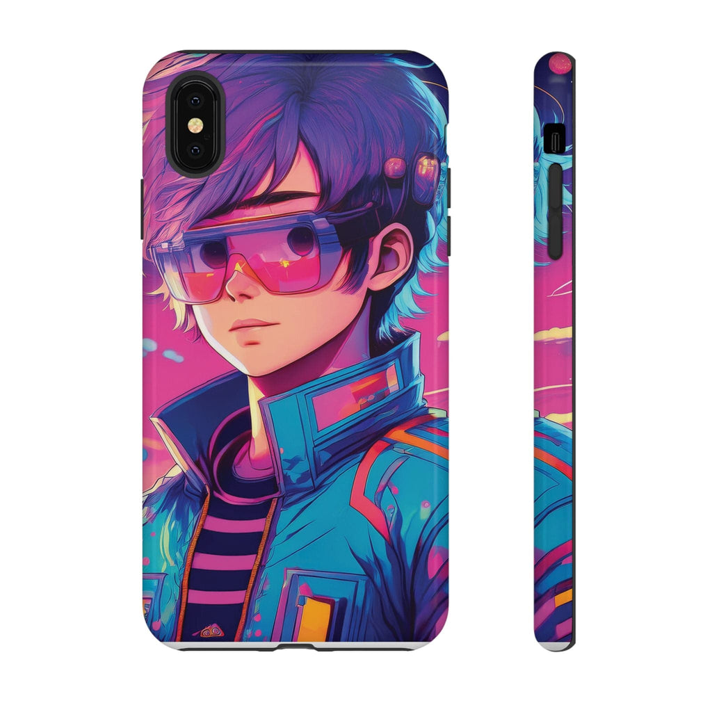 Retro-Futuristic Visionary Phone Case: Neon Dreams in Your Pocket - Tough Cases iPhone XS MAX / Glossy Phone Case