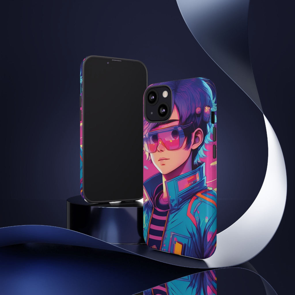 Retro-Futuristic Visionary Phone Case: Neon Dreams in Your Pocket - Tough Cases Phone Case