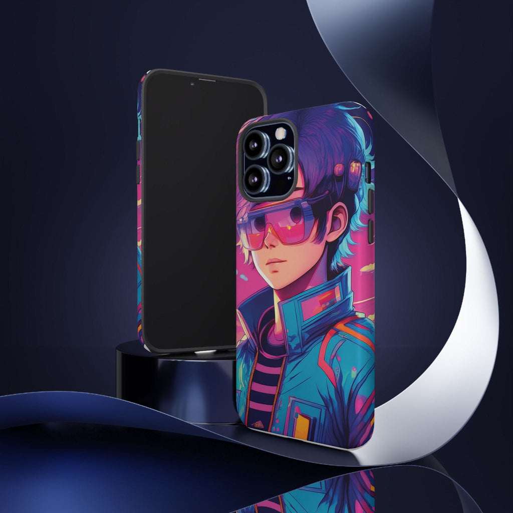 Retro-Futuristic Visionary Phone Case: Neon Dreams in Your Pocket - Tough Cases Phone Case