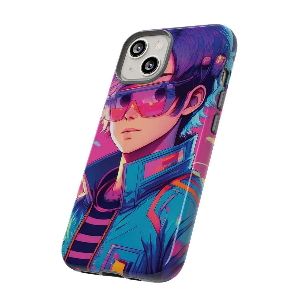 Retro-Futuristic Visionary Phone Case: Neon Dreams in Your Pocket - Tough Cases Phone Case